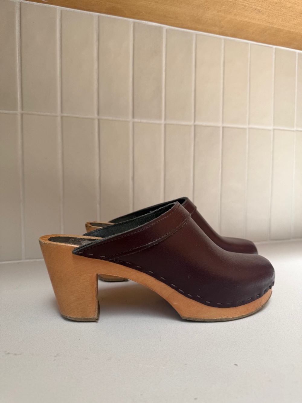 Sven High Heel Wooden Clogs